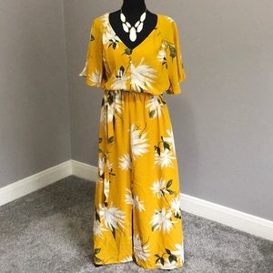 Goldenrod Floral Summer Dress